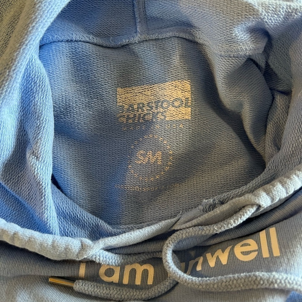 Barstool Chicks Light Blue “I Am Unwell” Cropped Hoodie Size S - Picture 5 of 5